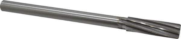 Made in USA - 3/4" High Speed Steel 8 Flute Chucking Reamer - Spiral Flute, 5/8" Straight Shank, 2-1/2" Flute Length, 9-1/2" OAL - Apex Tool & Supply