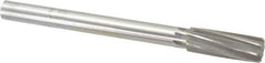 Made in USA - 15/16" High Speed Steel 8 Flute Chucking Reamer - Spiral Flute, 3/4" Straight Shank, 2-5/8" Flute Length, 10" OAL - Apex Tool & Supply