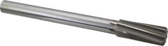 Made in USA - 1-1/8" High Speed Steel 8 Flute Chucking Reamer - Spiral Flute, 7/8" Straight Shank, 2-7/8" Flute Length, 11" OAL - Apex Tool & Supply