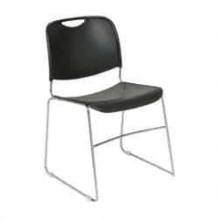 NPS - Polypropylene Black Chrome Stacking Chair - Silver Frame, 19-1/4 Inch Wide x 21-1/4 Inch Deep x 17-1/2 Inch High - Apex Tool & Supply