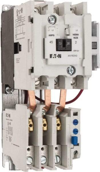 Eaton Cutler-Hammer - 110 Coil VAC at 50 Hz, 120 Coil VAC at 60 Hz, 45 Amp, NEMA Size 2, Nonreversible Open Enclosure NEMA Motor Starter - 3 hp at 1 Phase - Apex Tool & Supply