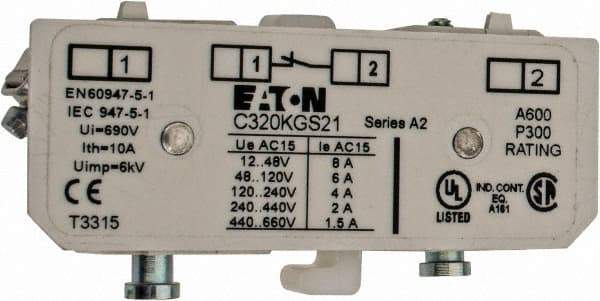 Eaton Cutler-Hammer - Starter Auxiliary Contact - For Use with 100-400A Contactors - Apex Tool & Supply