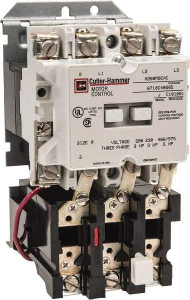 Eaton Cutler-Hammer - 18 Amp, Nonreversible Open Enclosure NEMA Motor Starter - 1 hp at 3 Phase - Apex Tool & Supply