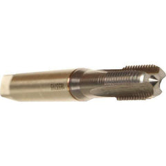 Emuge - 1/4-28 UNF 2BX 3 Flute TiCN Finish Cobalt Straight Flute Machine Tap - Modified Bottoming, Right Hand Thread, 2-1/2" OAL, 0.669" Thread Length, Oversize - Exact Industrial Supply