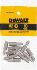 DeWALT - #2, Tip Phillips Screwdriver Bit - 1/4" Drive, 1" OAL - Apex Tool & Supply