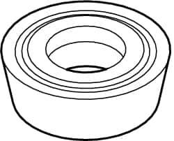 Kennametal - RDHX1003M0 LP Grade KC510M Carbide Milling Insert - TiAlN Finish, 0.1252" Thick, 10mm Inscribed Circle - Apex Tool & Supply