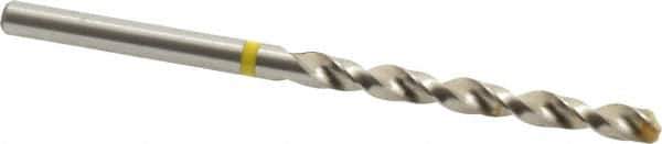 Accupro - #20 130° Vanadium High Speed Steel Jobber Drill - Bright Finish, Right Hand Cut, Spiral Flute, Straight Shank, 75mm OAL, Split Point - Apex Tool & Supply