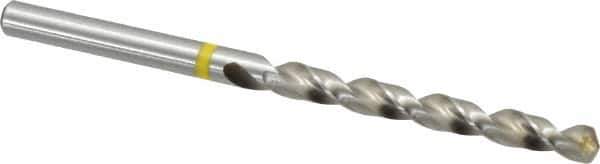 Accupro - #8 130° Vanadium High Speed Steel Jobber Drill - Bright Finish, Right Hand Cut, Spiral Flute, Straight Shank, 86mm OAL, Split Point - Apex Tool & Supply