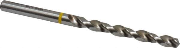 Accupro - #1 130° Vanadium High Speed Steel Jobber Drill - Bright Finish, Right Hand Cut, Spiral Flute, Straight Shank, 93mm OAL, Split Point - Apex Tool & Supply