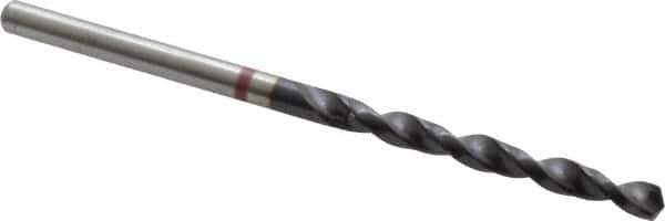 Accupro - 3.3mm 135° Cobalt Jobber Drill - TiAlN Finish, Right Hand Cut, Spiral Flute, Straight Shank, 65mm OAL, UX Point - Apex Tool & Supply
