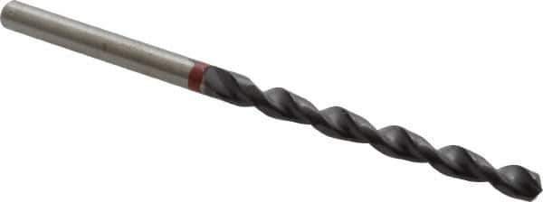 Accupro - 4mm 135° Cobalt Jobber Drill - TiAlN Finish, Right Hand Cut, Spiral Flute, Straight Shank, 75mm OAL, UX Point - Apex Tool & Supply