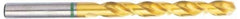 Accupro - #22 135° Cobalt Jobber Drill - TiN Finish, Right Hand Cut, Spiral Flute, Straight Shank, 75mm OAL, Split Point - Apex Tool & Supply