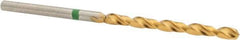 Accupro - #40 135° Cobalt Jobber Drill - TiN Finish, Right Hand Cut, Spiral Flute, Straight Shank, 57mm OAL, Split Point - Apex Tool & Supply