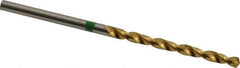 Accupro - #39 135° Cobalt Jobber Drill - TiN Finish, Right Hand Cut, Spiral Flute, Straight Shank, 57mm OAL, Split Point - Apex Tool & Supply