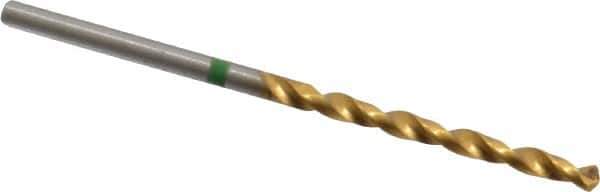 Accupro - #37 135° Cobalt Jobber Drill - TiN Finish, Right Hand Cut, Spiral Flute, Straight Shank, 57mm OAL, Split Point - Apex Tool & Supply