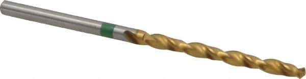 Accupro - #32 135° Cobalt Jobber Drill - TiN Finish, Right Hand Cut, Spiral Flute, Straight Shank, 61mm OAL, Split Point - Apex Tool & Supply