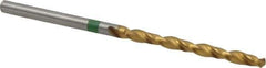 Accupro - #32 135° Cobalt Jobber Drill - TiN Finish, Right Hand Cut, Spiral Flute, Straight Shank, 61mm OAL, Split Point - Apex Tool & Supply