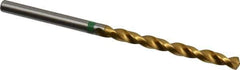 Accupro - 9/64" 135° Cobalt Jobber Drill - TiN Finish, Right Hand Cut, Spiral Flute, Straight Shank, 70mm OAL, Split Point - Apex Tool & Supply