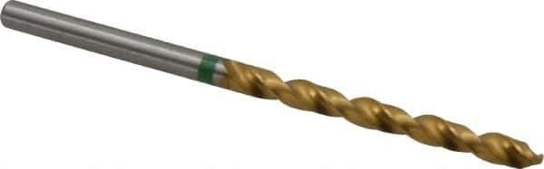 Accupro - #27 135° Cobalt Jobber Drill - TiN Finish, Right Hand Cut, Spiral Flute, Straight Shank, 70mm OAL, Split Point - Apex Tool & Supply