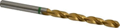 Accupro - #2 130° Cobalt Jobber Drill - TiN Finish, Right Hand Cut, Spiral Flute, Straight Shank, 93mm OAL, Split Point - Apex Tool & Supply