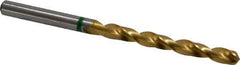 Accupro - #1 130° Cobalt Jobber Drill - TiN Finish, Right Hand Cut, Spiral Flute, Straight Shank, 93mm OAL, Split Point - Apex Tool & Supply