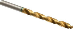 Accupro - Letter Q 135° Cobalt Jobber Drill - TiN Finish, Right Hand Cut, Spiral Flute, Straight Shank, 117mm OAL, Split Point - Apex Tool & Supply