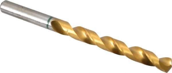 Accupro - 9mm 135° Cobalt Jobber Drill - TiN Finish, Right Hand Cut, Spiral Flute, Straight Shank, 125mm OAL, Split Point - Apex Tool & Supply