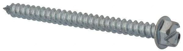 Value Collection - #14 Hex Washer Head Slotted Sheet Metal Screw - Steel, 3" Length Under Head, Grade 2 - Apex Tool & Supply