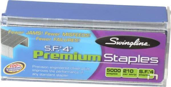 Swingline - 1/4" Leg Length, Galvanized/Low-Carbon Steel Standard Staples - 25 Sheet Capacity, For Use with 210 Full Strip Standard Staplers - Apex Tool & Supply