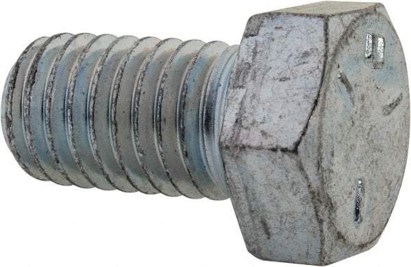 Made in USA - 1/2-13 UNC, 7/8" Length Under Head Hex Head Cap Screw - Fully Threaded, Grade 5 Steel, Zinc-Plated Finish, 3/4" Hex - Apex Tool & Supply