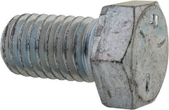 Made in USA - 1/2-13 UNC, 7/8" Length Under Head Hex Head Cap Screw - Fully Threaded, Grade 5 Steel, Zinc-Plated Finish, 3/4" Hex - Apex Tool & Supply