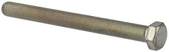 Made in North America - 1/2-20 UNF, 5-1/2" Length Under Head Hex Head Cap Screw - Fully Threaded, Grade 5 Steel, Zinc-Plated Finish, 3/4" Hex - Apex Tool & Supply