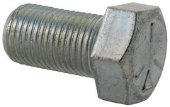 Made in USA - 9/16-18 UNF, 1" Length Under Head Hex Head Cap Screw - Fully Threaded, Grade 5 Steel, Zinc-Plated Finish, 13/16" Hex - Apex Tool & Supply