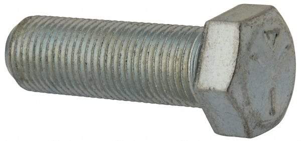 Made in USA - 9/16-18 UNF, 1-3/4" Length Under Head Hex Head Cap Screw - Fully Threaded, Grade 5 Steel, Zinc-Plated Finish, 13/16" Hex - Apex Tool & Supply