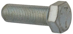 Made in USA - 9/16-18 UNF, 1-3/4" Length Under Head Hex Head Cap Screw - Fully Threaded, Grade 5 Steel, Zinc-Plated Finish, 13/16" Hex - Apex Tool & Supply