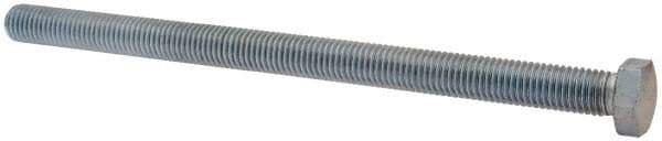 Made in North America - 5/8-11 UNC, 10" Length Under Head Hex Head Cap Screw - Fully Threaded, Grade 5 Steel, Zinc-Plated Finish, 15/16" Hex - Apex Tool & Supply