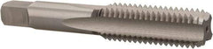 Hertel - M18x2.50 Metric Coarse 4 Flute Bright Finish High Speed Steel Straight Flute Standard Hand Tap - Bottoming, Right Hand Thread, 4-1/32" OAL, D7 Limit - Exact Industrial Supply