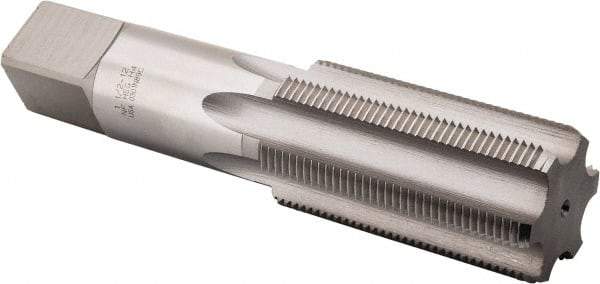 Hertel - 1-1/2 - 12 UNF 3B 6 Flute Bright Finish High Speed Steel Straight Flute Standard Hand Tap - Bottoming, Right Hand Thread, 6-3/8" OAL, H4 Limit - Apex Tool & Supply