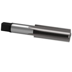 Hertel - 7/8-9 UNC 3B 4 Flute Bright Finish High Speed Steel Straight Flute Standard Hand Tap - Taper, Right Hand Thread, 4-11/16" OAL, H4 Limit - Apex Tool & Supply
