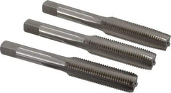 Hertel - 7/16-20 UNF, 4 Flute, Bottoming, Plug & Taper, Bright Finish, High Speed Steel Tap Set - 3-5/32" OAL, 2B/3B Class of Fit - Apex Tool & Supply