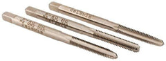 Hertel - #5-40 UNC, 3 Flute, Bottoming, Plug & Taper, Bright Finish, High Speed Steel Tap Set - 1-15/16" OAL, 2B/3B Class of Fit - Apex Tool & Supply