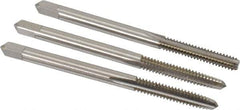 Hertel - #6-32 UNC, 3 Flute, Bottoming, Plug & Taper, Bright Finish, High Speed Steel Tap Set - 2" OAL, 2B/3B Class of Fit - Apex Tool & Supply