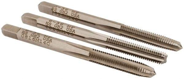 Hertel - #8-36 UNF, 4 Flute, Bottoming, Plug & Taper, Bright Finish, High Speed Steel Tap Set - 2-1/8" OAL, 2B/3B Class of Fit - Exact Industrial Supply