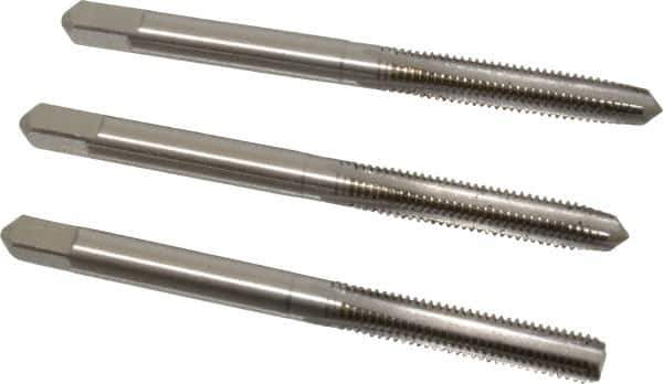 Hertel - M5x0.80 Metric Coarse, 4 Flute, Bottoming, Plug & Taper, Bright Finish, High Speed Steel Tap Set - 2-3/8" OAL, 6H Class of Fit - Apex Tool & Supply