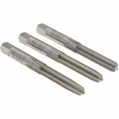 Hertel - M7x1.00, D5, 4 Flutes, Bottoming, Plug, Taper Chamfer, Bright Finish, High Speed Steel Tap Set - 6H Class of Fit - Apex Tool & Supply