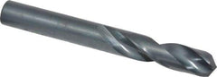 Hertel - 13/32" 135° Spiral Flute High Speed Steel Screw Machine Drill Bit - Oxide Finish, Right Hand Cut, 1-15/16" Flute Length, 3-5/16" OAL, Split Point, Straight Shank - Apex Tool & Supply
