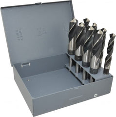 Hertel - 9/16 to 1", 118° Point, Oxide Finish, High Speed Steel Reduced Shank Drill Bit Set - Apex Tool & Supply