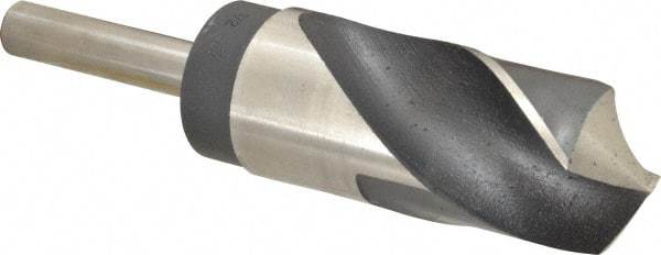 Hertel - 1-1/2" Drill, 118° Point, High Speed Steel Silver Deming & Reduced Shank Drill Bit - Oxide Finish, 6" OAL, Straight Shank, 3" Flute Length, Right Hand Cut, Standard Point, Spiral Flute, Regular Spiral - Apex Tool & Supply