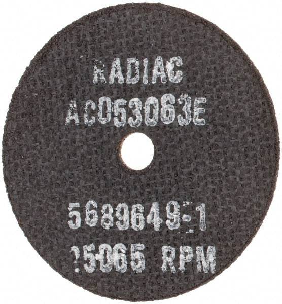 Radiac Abrasives - 3" 46 Grit Ceramic Cutoff Wheel - 1/16" Thick, 3/8" Arbor, Use with Angle Grinders - Apex Tool & Supply