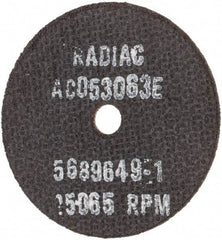 Radiac Abrasives - 3" 46 Grit Ceramic Cutoff Wheel - 1/16" Thick, 3/8" Arbor, Use with Angle Grinders - Apex Tool & Supply